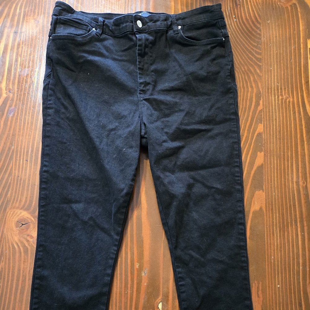 ASOS Design Womens High Rise Black Slim Jeans Size 16